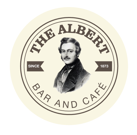 The Albert Bar and Cafe logo with Prince Albert